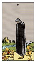 Tarot Verbatim's Card Meaning for Five of Cups Tarot Card.